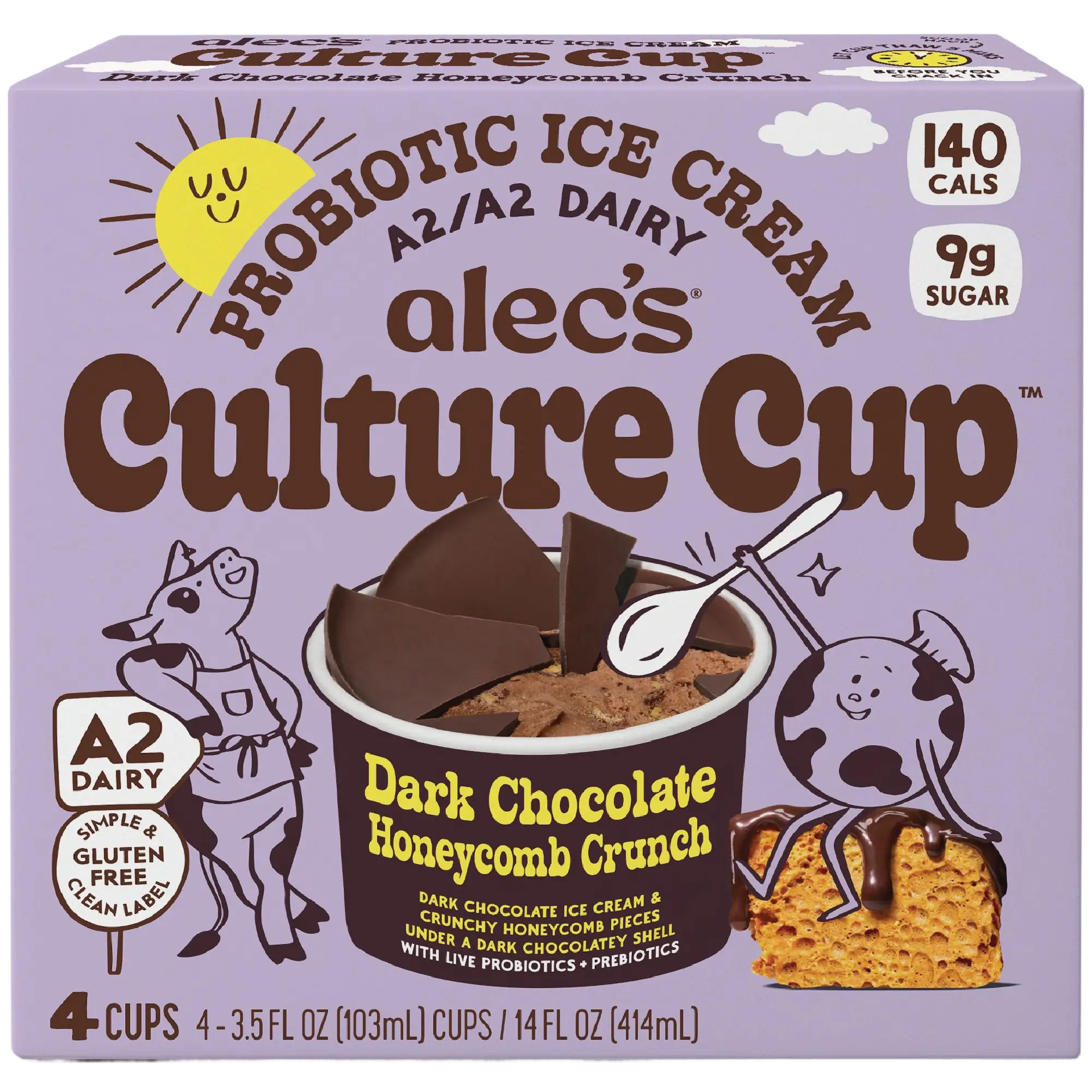 Culture Cup: Dark Chocolate Honeycomb Crunch 4-Pack – Alec's Ice Cream Culture Cup: Dark Chocolate Honeycomb Crunch 4-Pack – Alec's Ice Cream