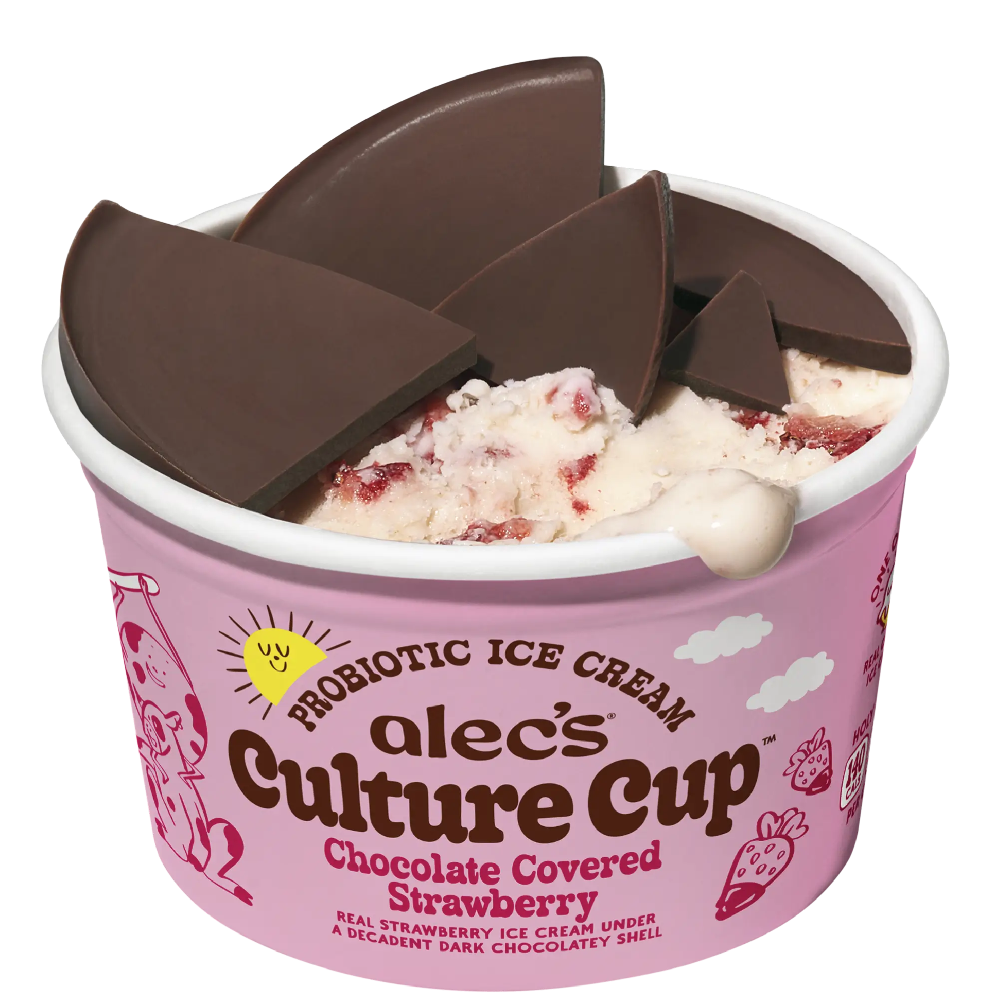 Culture Cup: Chocolate Covered Strawberry 4-Pack – Alec's Ice Cream Culture Cup: Chocolate Covered Strawberry 4-Pack – Alec's Ice Cream