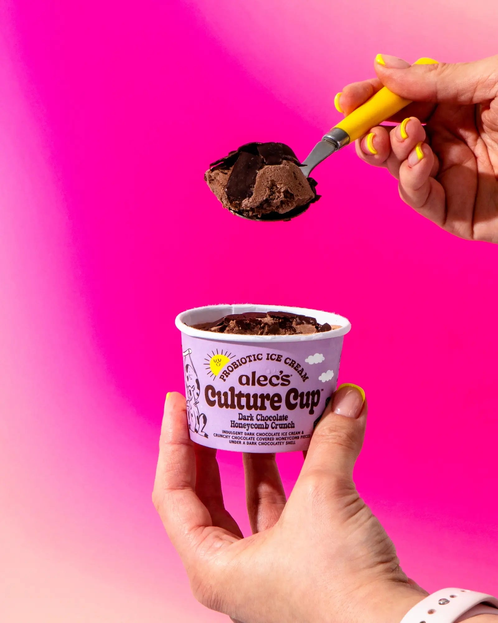 Culture Cup: Dark Chocolate Honeycomb Crunch 4-Pack – Alec's Ice Cream Culture Cup: Dark Chocolate Honeycomb Crunch 4-Pack – Alec's Ice Cream